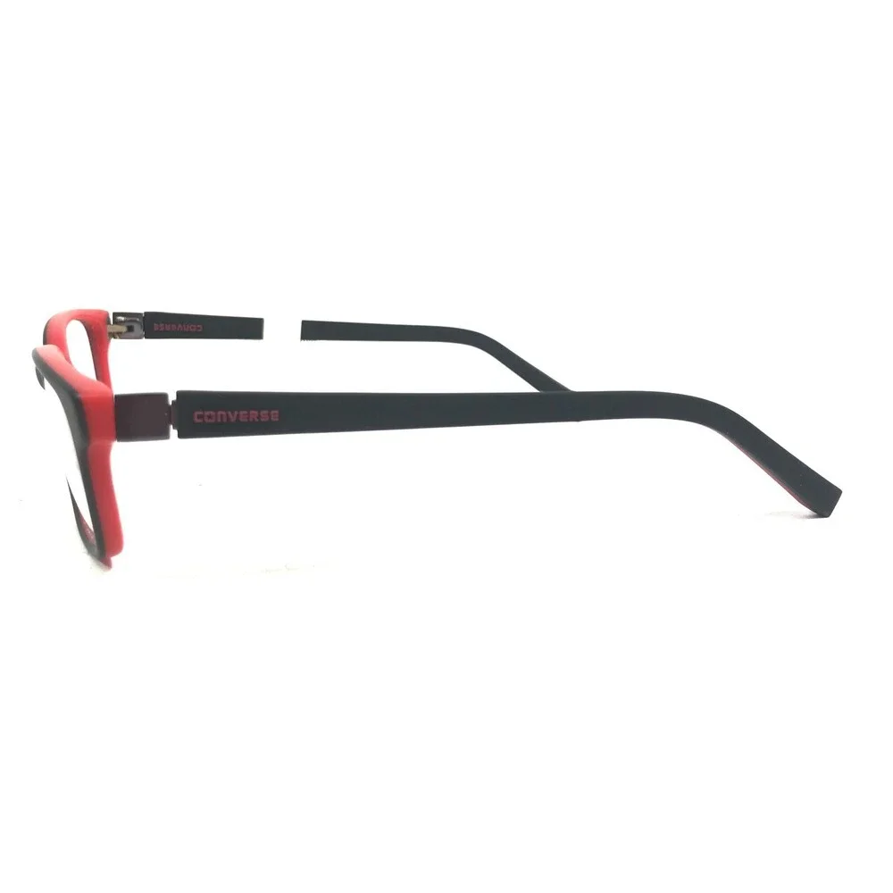 Converse Kids Eyeglasses Frames K020 BLACK Red Square Full Rim 48-16-130